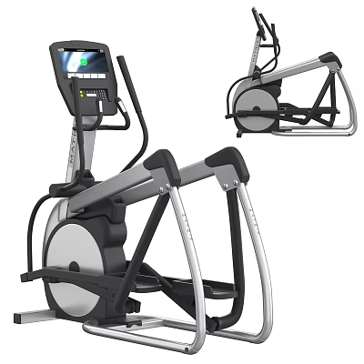 Modern Elliptical Trainer With Digital Display Metal Frame And Non Slip Pedals For Home Gym 3d model