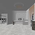 Modern Front Desk Public Office Front Desk 3d model