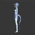 Anime Style Blue Haired Character With Mermaid Tail And Blue Dress Design
