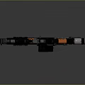 Futuristic Sci Fi Weapon With Gray Black Orange Mechanical Design And Grip