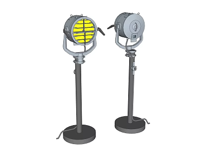 Outdoor Floor Standing Lights With Metal Stands Yellow LED And Adjustable Design 3d model