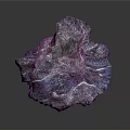 Wood Stone Decorative Piece With Blue Purple Shimmer And Textured Surface