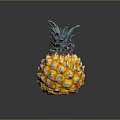 Fresh Ripe Pineapple With Vibrant Yellow Skin And Green Leafy Crown