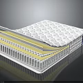 Layered Mattress Furniture With White Top Foam Layers And Coil Base Structure