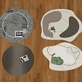 Modern Carpet Shaped Carpet Simple Round Carpet Fabric Carpet 3d model