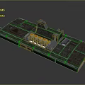 Industrial Technical Equipment Platform With Control Panel And Cylindrical Units