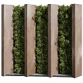 Vertical Indoor Greenery Wall With Lush Plants And Wooden Panels
