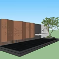 Modern stacked water scene wall 3d model