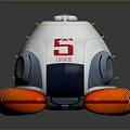 White Dome Rescue Device With Orange Lifebuoy Number 5 And Circular Components