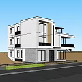 Modern Detached Villa Exterior With Large Glass Windows And Two Story Design Surrounded By Trees
