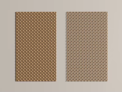 Intricate Woven Texture Brown and Beige Decorative Interior Wall Panels Design 3d model