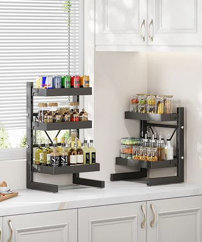 Modern Black Bathroom Storage Shelf With Multiple Tiers For Toiletries And Essentials 3d model