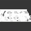 Future Architecture Modern Design White Geometric Structure With Interconnected Cubes And Hexagonal Cutouts 3d model
