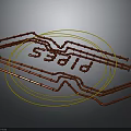 Creative Red Pipes And Yellow Circles Arrangement On Dark Background