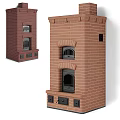 Traditional Brick Fireplace With Double Oven Doors And Classic Structure Design