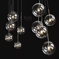 Modern Glass Ball Chandelier With Hanging Illuminated Spheres And Elegant Design