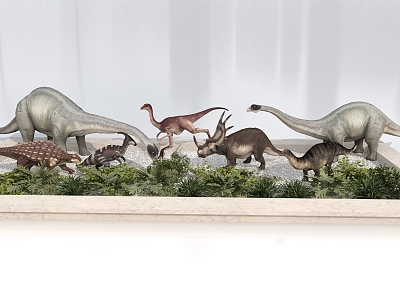 Dinosaur combination pterosaur longnecked dragon plant pile 3d model