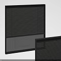 Elegant Black Window Blinds With Horizontal Slats For Modern Home Interior Design 3d model