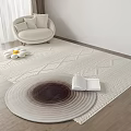 Quiet Round Carpet Cream Round Carpet 3d model