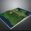 Modern High Quality Detailed 3D Topographic Terrain Model of Mexico
