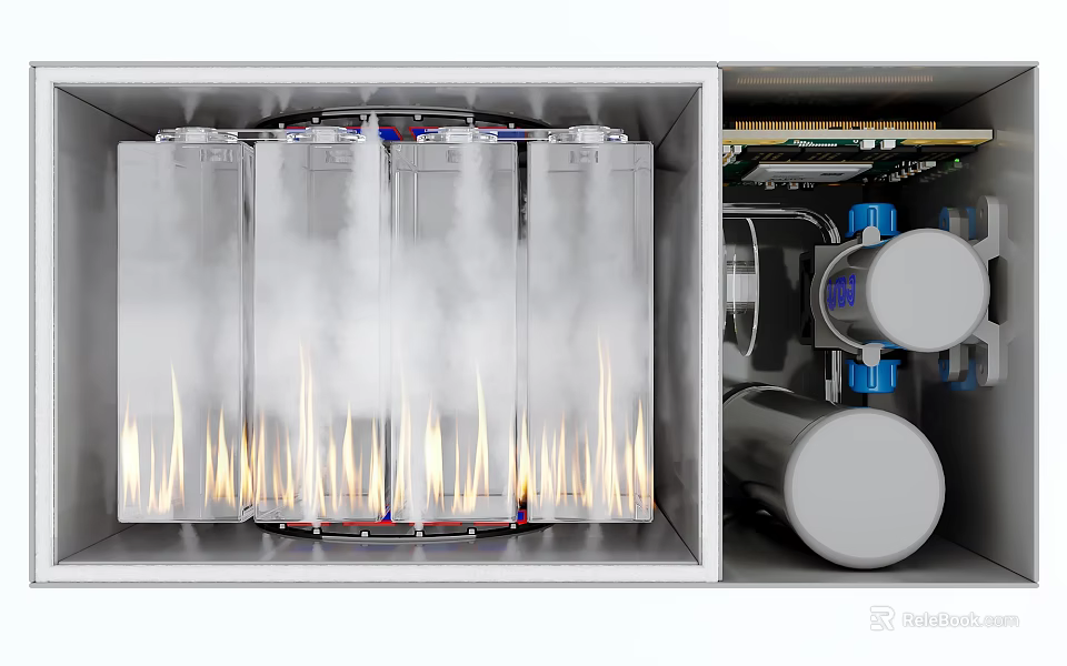 Household Electric Heating Appliance with Internal Flame Heating Elements and Mechanical Components 3d model 