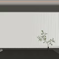 Modern Curtain Dream Curtain Cloth Curtain Shutter Vertical Curtain Jewelry Ornaments Green Plant Potted Plant Books Books 3d model