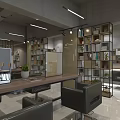 Modern Minimalist Beauty Hair Salon Interior With Comfortable Styling Stations And Functional Storage Partitions