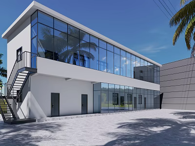 Modern Office Building Office Building Appearance 3d model
