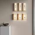 Traditional Chinese Wall Lamps With Pine Bamboo Plum Calligraphy And Wooden Frame Design