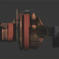 Steampunk Style Goggles With Copper Frames Blue Red Lenses And Leather Straps