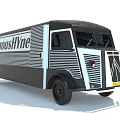 LimoUSHyne Vintage Food Truck With Black White Striped Exterior Design