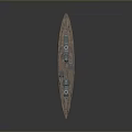 Vintage Battleship 3D Model Design With Detailed Structure And Deck Features