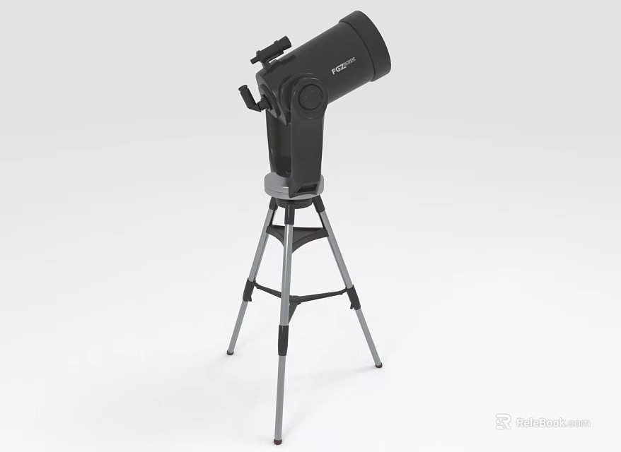 Commercial Equipment Professional Black Telescope With Stable Tripod Stand For Business Observation 3d model 