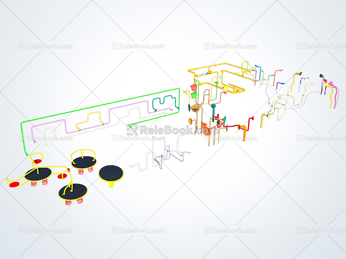 Modern microphone children's microphone and turntable 3d model