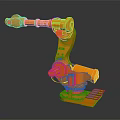 Orange Robot Arm As Industrial Role With Mechanical Joints And Stable Base Design 3d model