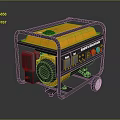 Yellow Generator With Black Frame Wheels Control Panel Buttons And Lights