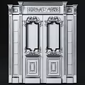 Vintage Wooden Double Doors With Intricate Carvings And Glass Panels