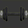 Black Adjustable Dumbbell With Metal Nuts And Weight Plates For Home Fitness Use