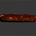 Heart Shaped Red Pretzel Snack With White Sesame Seeds On Dark Background