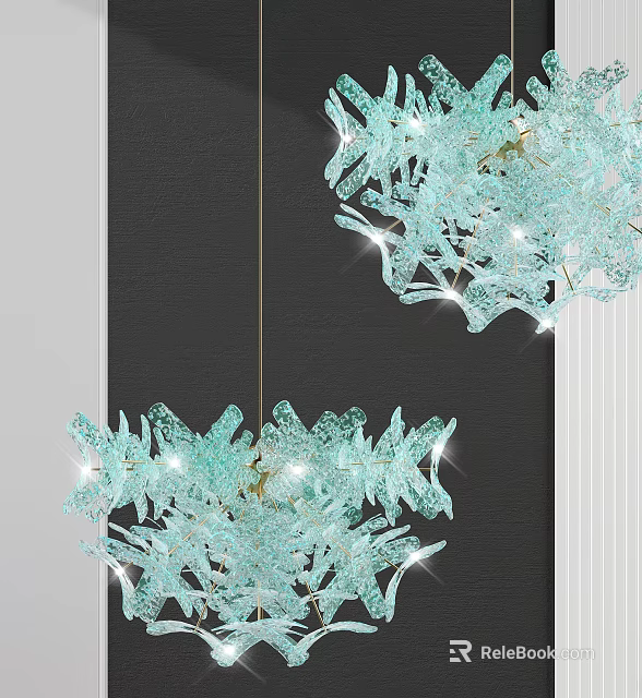 Elegant Modern Crystal Chandelier With Sparkling Glass Design For Interior Home Decor 3d model 