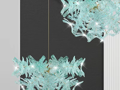 Elegant Modern Crystal Chandelier With Sparkling Glass Design For Interior Home Decor 3d model