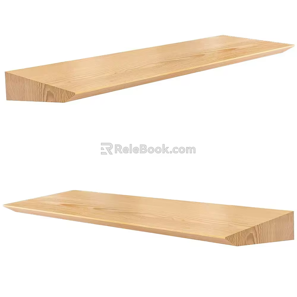 Wooden log column board display board decorative board art board 3d model
