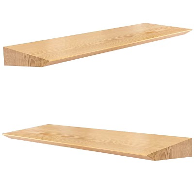 Decorative Ornament Display Set With Two Natural Wooden Shelves For Home Decor 3d model