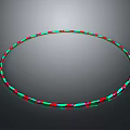 Glowing Red And Green Neon Hula Hoop With Circular Light Design