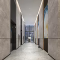 Modern Hall Hotel Lobby Front Desk Reception Hall Elevator Hall 3d model