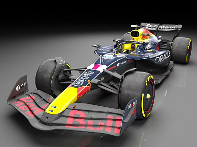Red Bull Formula 1 Car With Oracle Branding Aerodynamic Design Large Wheels And Vibrant Livery 3d model