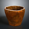 Traditional Handcrafted Terracotta Pottery Sculpture With Carved Textured Surface Design