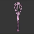 Modern Stainless Steel Whisk With Blue Wires And Black Handle Design