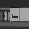 Elegant Modern Parking Garage Entrance With Metal Ceiling Glass Doors And Marble Walls