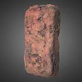 Natural Stone Block With Rough Surface Texture And Red Brown Natural Material 3d model
